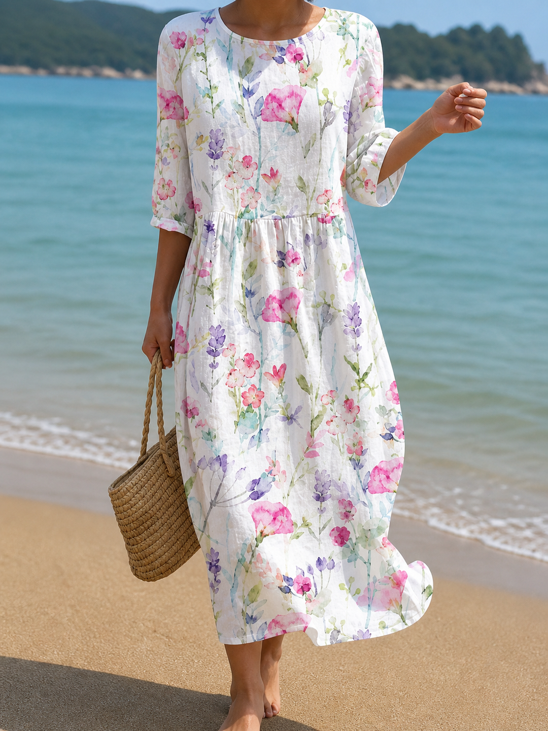 Casual Floral Print Dress for Women