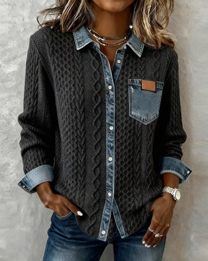 Ceir | Denim Patchwork Shirt