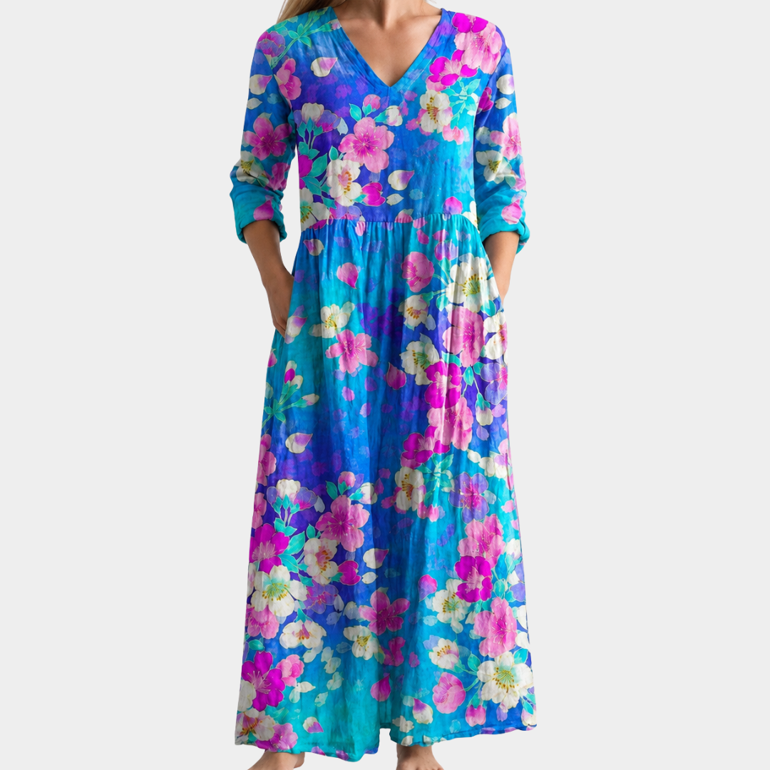 Azure Blossom Waterside Dress