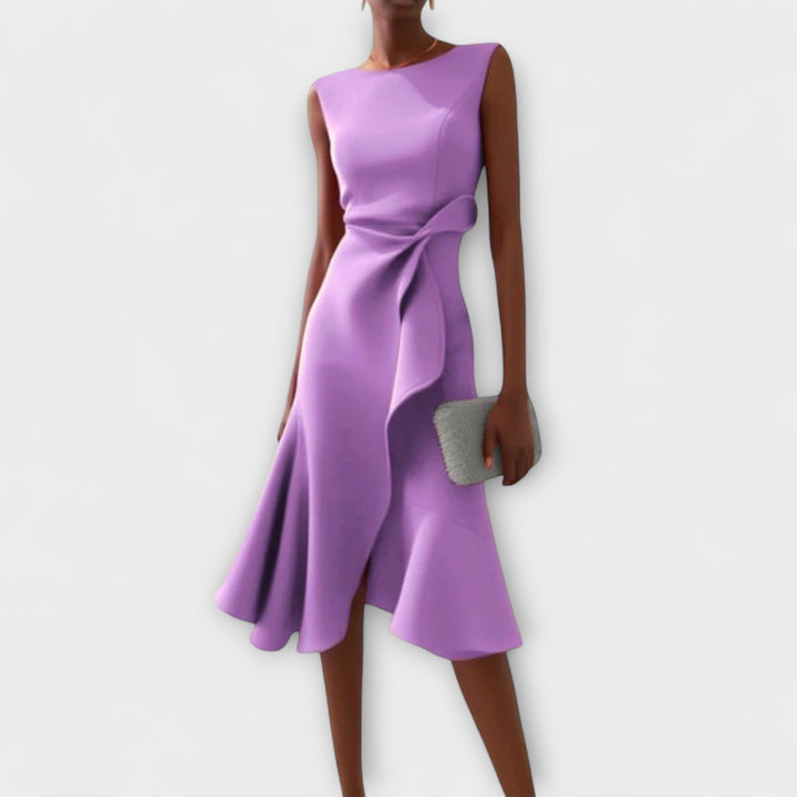 Juliette – Asymmetrical Draped Midi Dress
