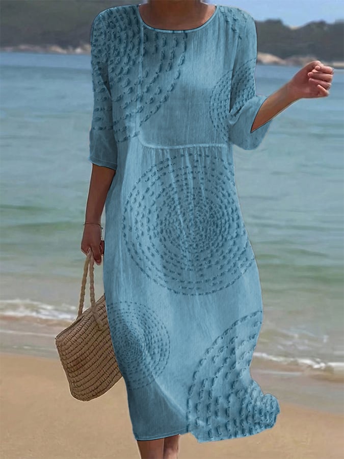 Embroidered Casual Dress for Women