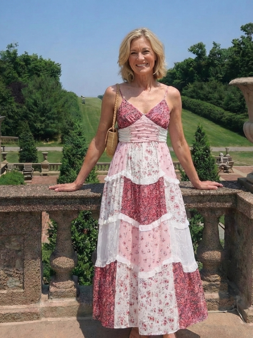 Odelia | Spaghetti Strap Ruched Bodice Floral Tiered Maxi Dress