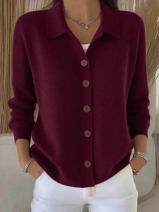 Melanie | Button-Up Knit Cardigan with Collar