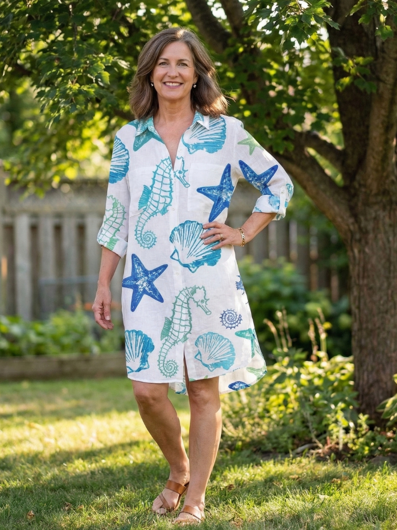 Zéphira | Long Sleeve Tie Dye Shirt Dress