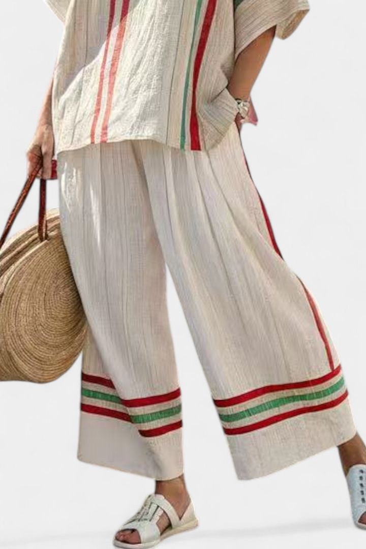 Truvane | Comfortable Boho Print Blouse &amp; Loose-Fit Trousers