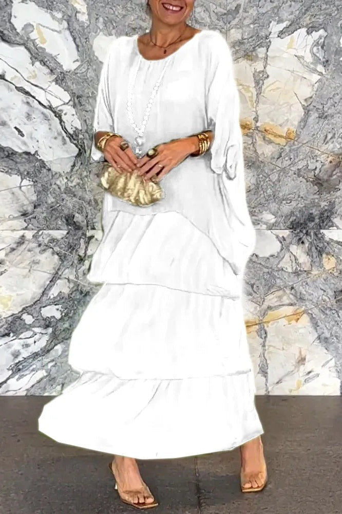 Nora | Layered Maxi Dress - White