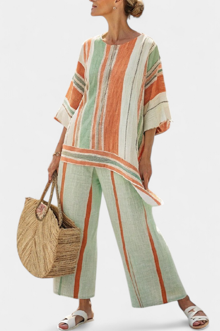 Bellmere | Elegant Asymmetrical Top &amp; Wide-Leg Trousers