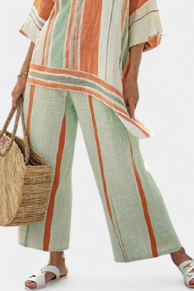 Bellmere | Elegant Asymmetrical Top &amp; Wide-Leg Trousers