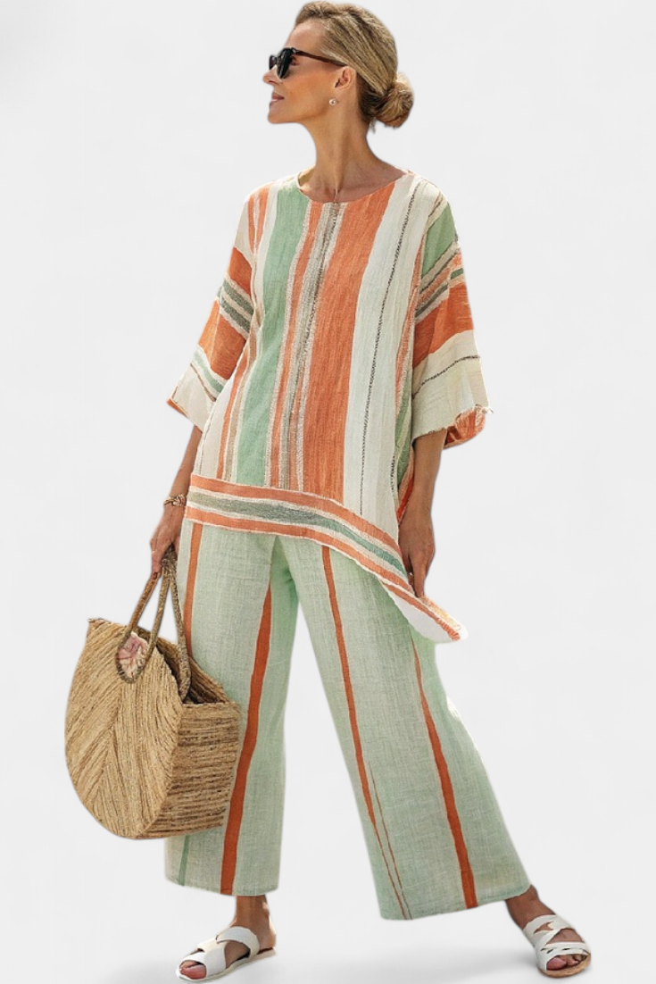 Bellmere | Elegant Asymmetrical Top &amp; Wide-Leg Trousers