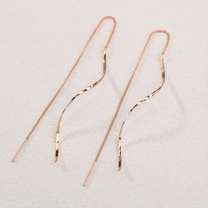 Long Earrings with Wavy Design