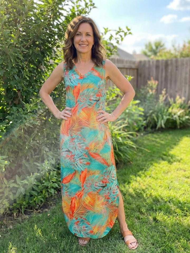 Soleira | Sleeveless V Neck Pocket Maxi Dress