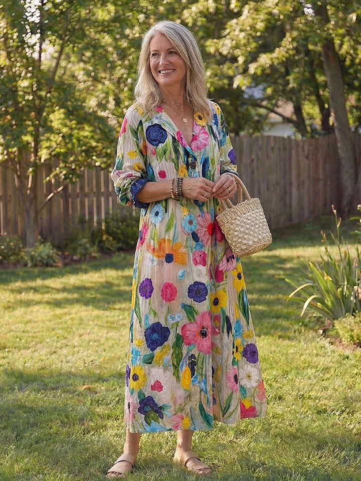 Olivienne | Botanical Flow Maxi Dress