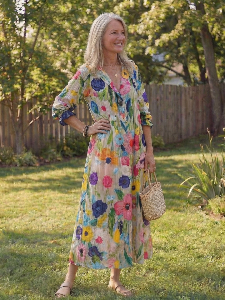 Olivienne | Botanical Flow Maxi Dress