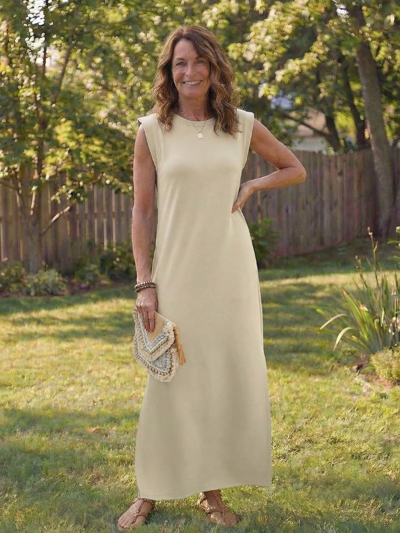 Linnea | Sleeveless Pocket Side Slit Midi Dress