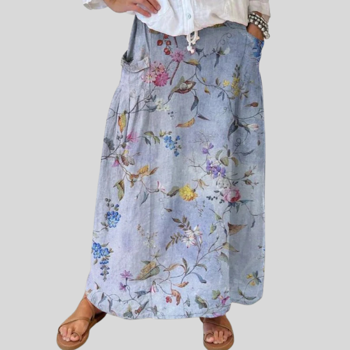 Elegant Vintage Blue Print Women&