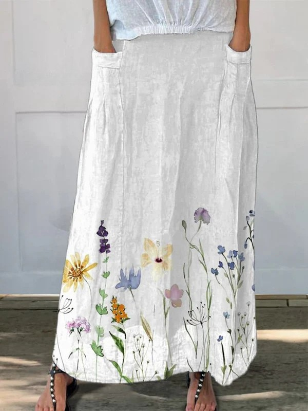 Watercolor Spring Meadows Art Printed Women&