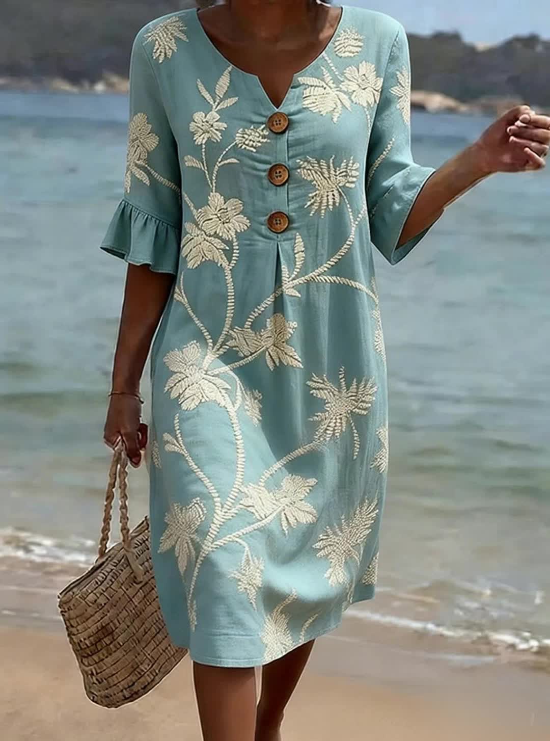 Casual Floral Print Dress for Women